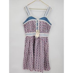 Anthropologie Knitted Dove Floral Cottagecore Fit and Flare Dress Size XL NWT